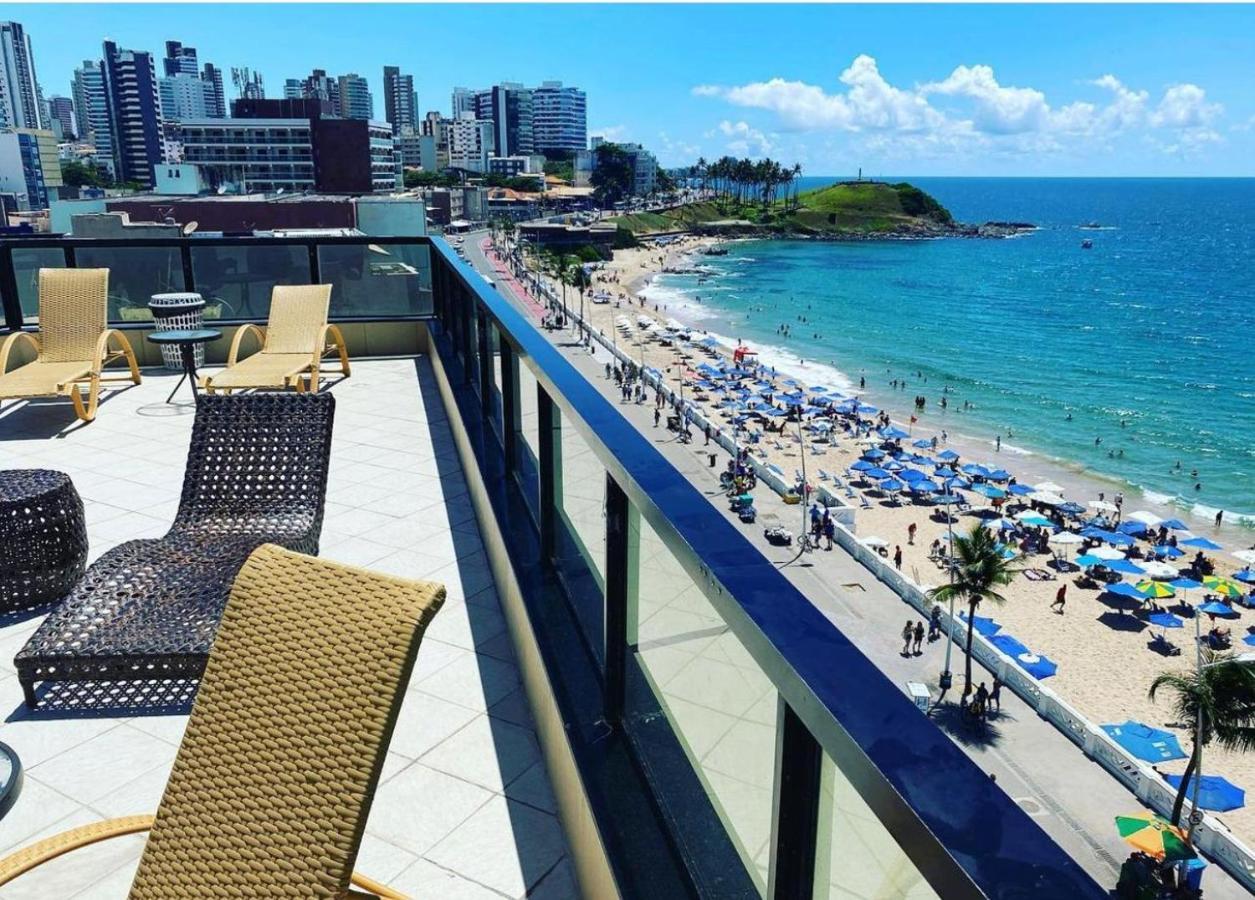 Belíssimo Flat direto na praia da Barra - Flat beira mar no circuito do Carnaval Salvador Exterior foto